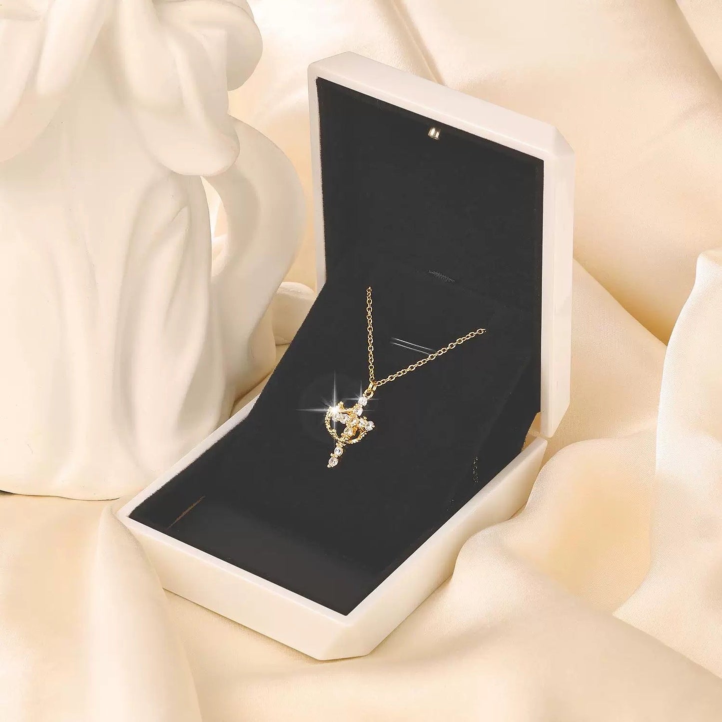 NESLEMY™Birth Gem cross crown zircon collarbone chain necklace