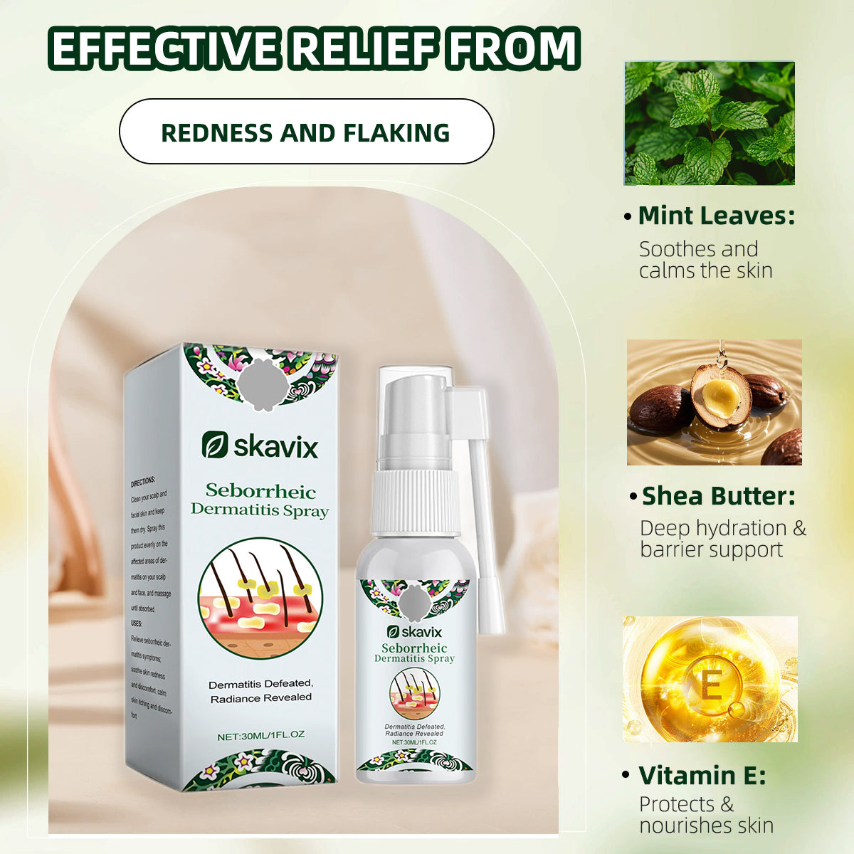 Skavix™Spray Derma – Soothing Relief for Redness & Flakes