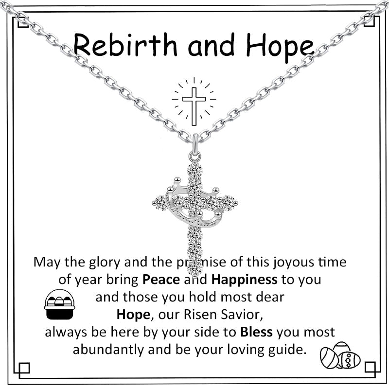 NESLEMY™Birth Gem cross crown zircon collarbone chain necklace