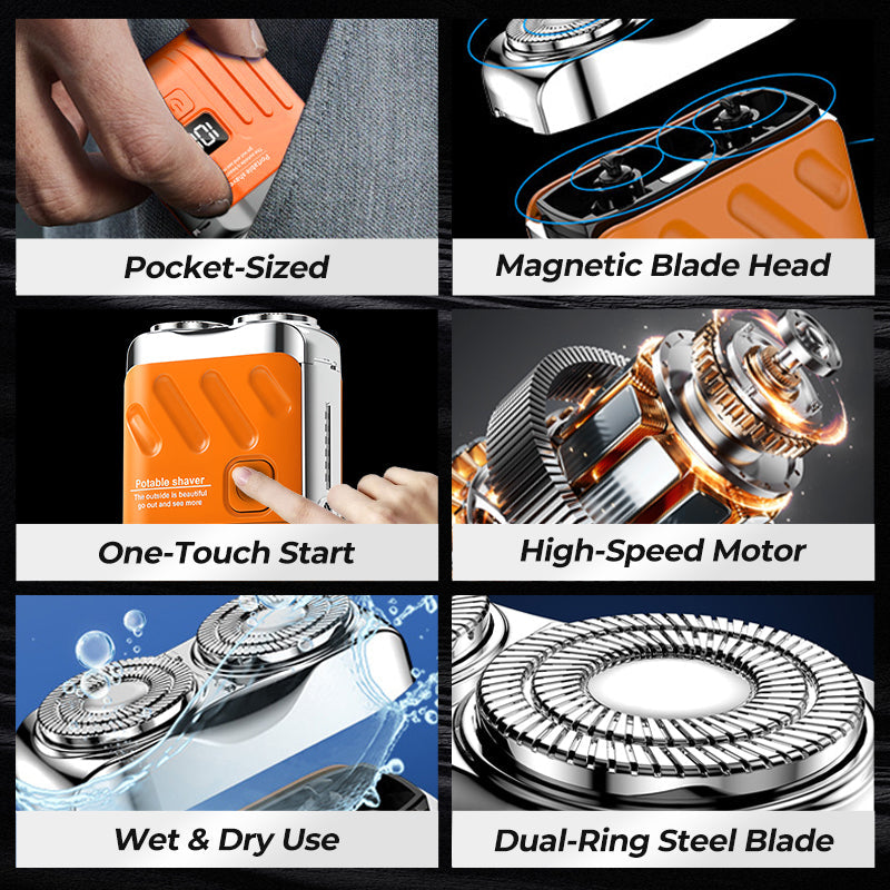⚡ 65% OFF Flash Sale!Double-Ring Portable Shaver – Perfect Gift for Every Guy