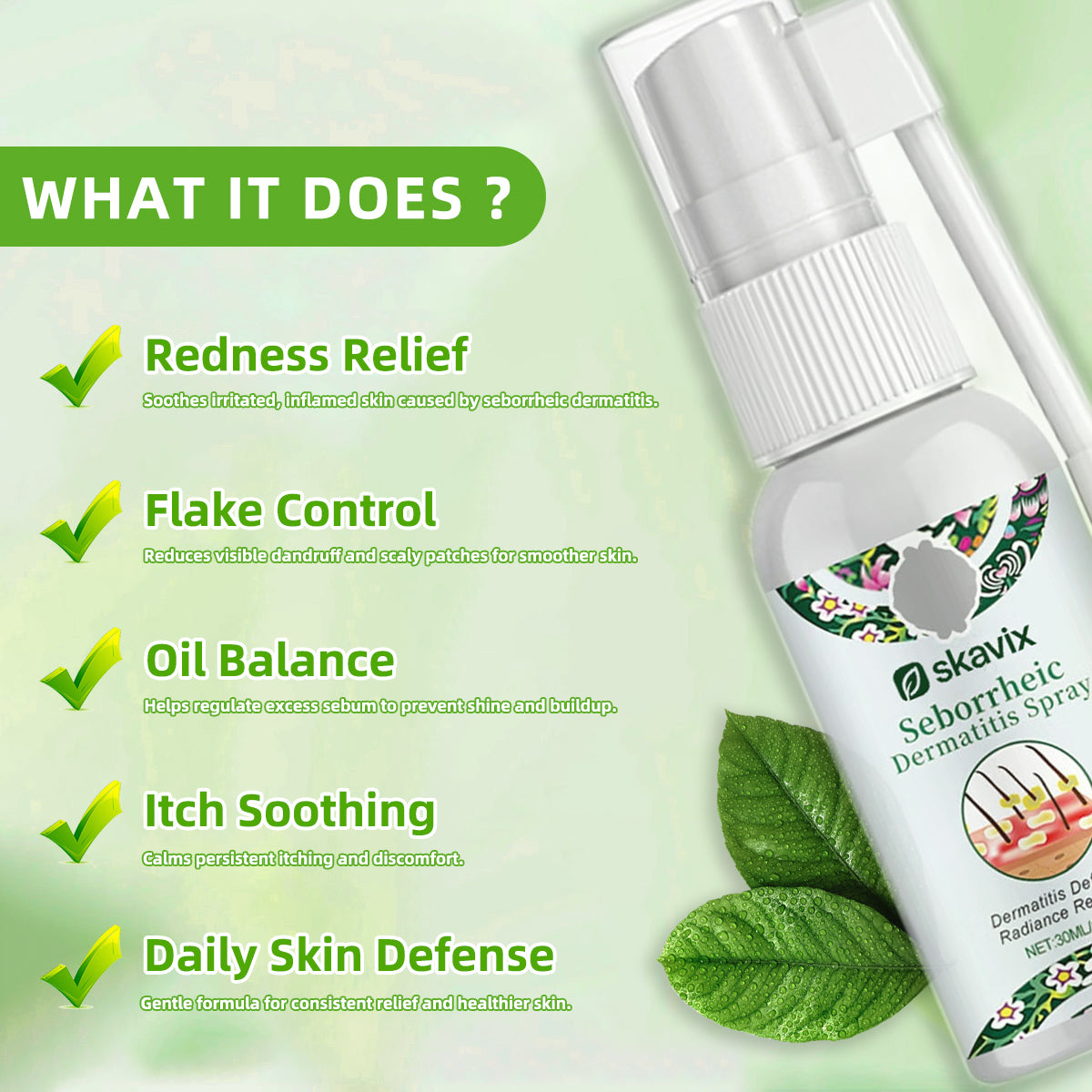 Skavix™Spray Derma – Soothing Relief for Redness & Flakes