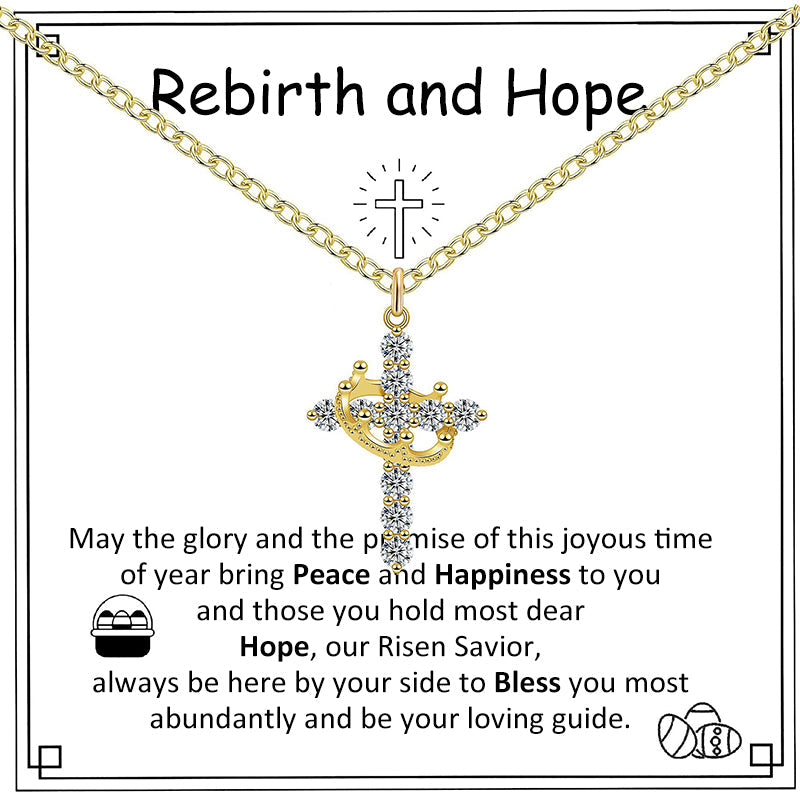 NESLEMY™Birth Gem cross crown zircon collarbone chain necklace