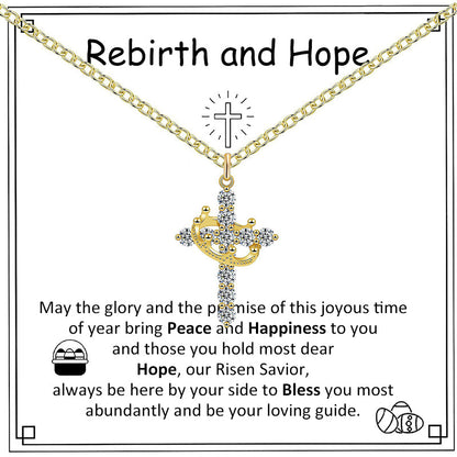 NESLEMY™Birth Gem cross crown zircon collarbone chain necklace