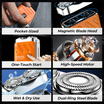 ⚡ 65% OFF Flash Sale！Double-Ring Portable Shaver – Perfect Gift for Every Guy