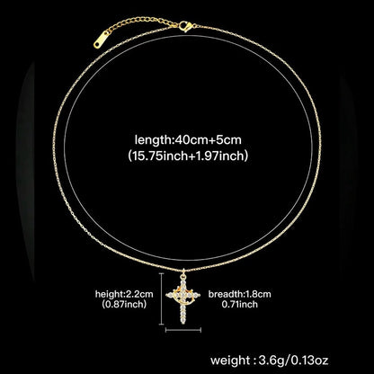 NESLEMY™Birth Gem cross crown zircon collarbone chain necklace